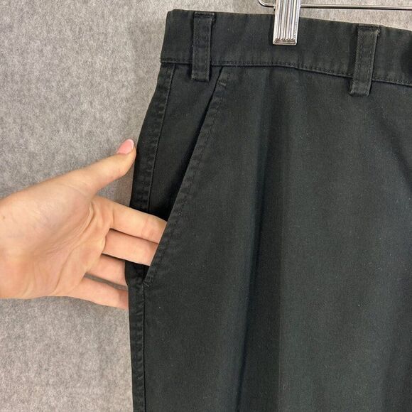 Hiltl Black Trousers Pants Marked Size 36 Romania 30" Inseam Chino Straight Mens - Picture 3 of 12